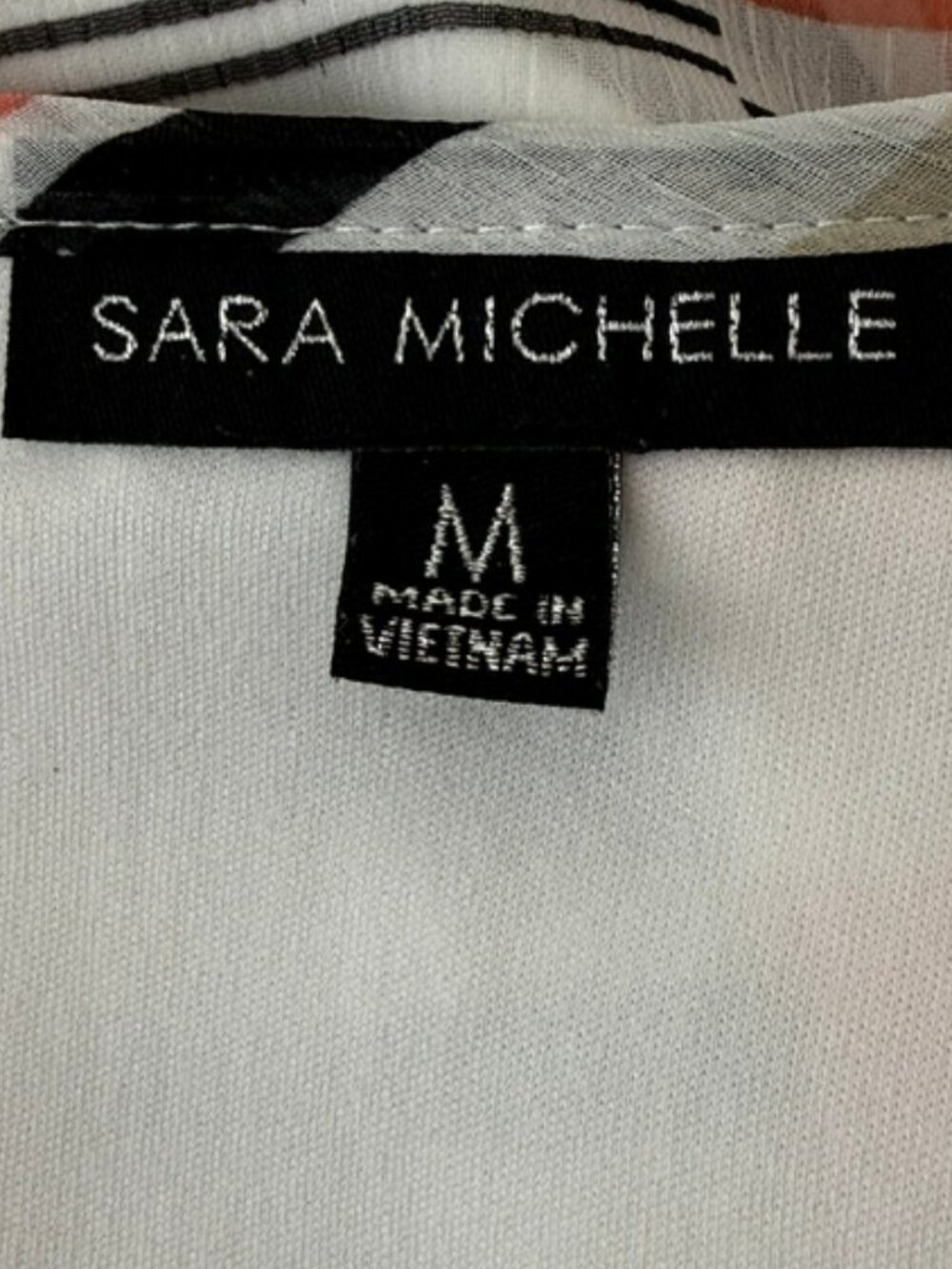 Sarah Michelle Striped Sheer Blouse with Elastic Hem - Picture 6 of 8